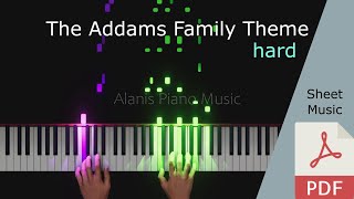 Addams Family Theme HARD  Piano Tutorial Sheet Music PDF [upl. by Farmer]