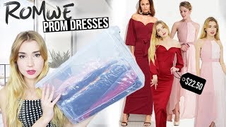 TRYING ON ROMWE PROM DRESSES 20 Prom Dresses [upl. by Won]