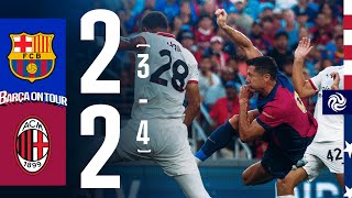 HIGHLIGHTS  FC BARCELONA 2 34 2 AC MILAN  USA TOUR 2024 [upl. by Klemm]