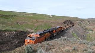 Empty Well Cars Descending Trinidad Hill  Cool and Windy Day On The BNSF Columbia Sub  DSCN0141 [upl. by Naid]