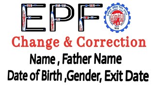 EPF correction online  PF Name DOB AADHAAR Father NameGender Change Process  Pf Details Change [upl. by Einnol]