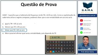 QUESTÃO 33007  CAPITALIZAÇÃO SIMPLES E COMPOSTA CAP10 CPA20 CEA AI ANCORD [upl. by Eibob]