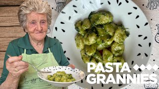 96yr old Isolina makes gnocchi with basil pesto  Pasta Grannies [upl. by Imnubulo]