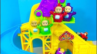 FISHER PRICE Amusement Park Slide Rides TELETUBBIES Toys [upl. by Dominga]