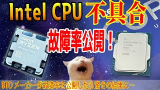 【Intel不具合】Ryzenの方が壊れてた？BTOメーカーが故障率を公表！内容を解説します [upl. by Hasen819]