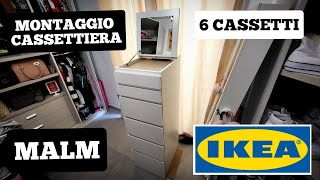 MONTAGGIO CASSETTIERA MALM IKEA CON 6 CASSETTI E SPECCHIERA FAI DA TE  ASSEMBLY  MONTAGE [upl. by Bram799]