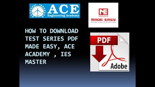 HOW TO DOWNLOAD TEST SERIES GATE PDF MADE EASY ACE IES [upl. by Piggy]