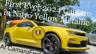 First Look  2024 Camaro in the Wild  Nitro Yellow Metallic at CamaroFest 2SS 1LE Coupe [upl. by Rosinski482]