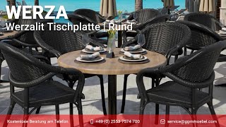 Werzalit Tischplatte WERZA  Rund  Outdoor [upl. by Nikolaos]