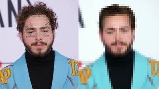 Post Malone Photoshop Makeover  Removing Tattoos amp Long Hair [upl. by Ly]