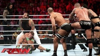 John Cena competes in a 4on3 Handicap Match Raw June 23 2014 [upl. by Dom]