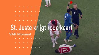 St Juste krijgt rode kaart  Ajax  Feyenoord  VAR Moment [upl. by Ahsaret700]