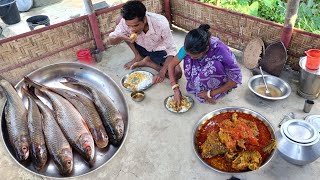 MRIGAL FISH RECIPE । Village Style Fish Mustard Curry Cooking In Village । By Our Mother And Son [upl. by Eloci]