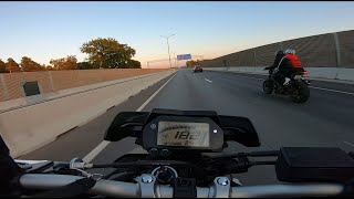 Yamaha MT10 Top Speed Test Akrapovic exhaust amp Quickshifter sounds [upl. by Sinnoda151]