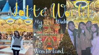 Exploring Lotter World in Jamsil Seoul  Christmas winter wonderland⭐️❄️ [upl. by Alburg922]