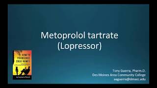 CC How to Pronounce metoprolol tartrate Lopressor Backbuilding Pharmacology [upl. by Kolnos830]