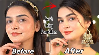 How To Avoid Cakey Foundation On Dry Skin  Flawless amp Smooth  Before amp After [upl. by Karole]