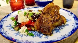 Mitt kök Lammkotletter med rostad aubergine feta och sesamyoghurt  TV4 [upl. by Labotsirc]