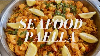 RECIPE Seafood PAELLA  Prawns [upl. by Initsed]