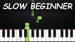 Ievan Polkka  SLOW BEGINNER Piano Tutorial  SHEET MUSIC by Asllen [upl. by Annyrb]