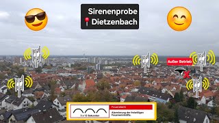 Sirenenprobe der Kreisstadt Dietzenbach  Quartalsmäßiger Probealarm  021124  1200 Uhr [upl. by Orel]