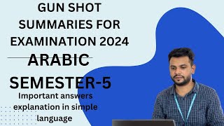 Arabic summaries  semester 5 important grammar explanation in simple language  Osmania university [upl. by Vaughan57]