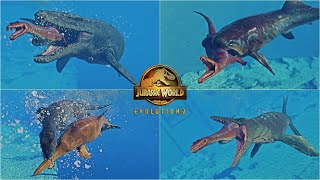 NOTHOSAURUS Hunting Death Social and all other Animations  Prehistoric Marine Species Pack JWE2 [upl. by Hodgson]