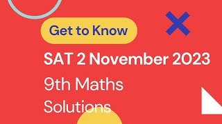 9th Maths Answers SAT2 November 2023 [upl. by Llehsad]