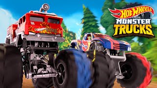 Camp Crush and Champions Cup Challenges  More Monster Truck Videos for Kids 🏆🔥  Hot Wheels [upl. by Rosenwald651]