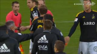 Carlos Strandberg strangles his teammate Falkenbergs FF  AIK [upl. by Christiansen]