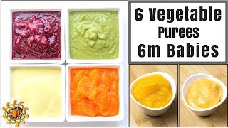 6 Vegetable Puree for 6 Months Baby  Stage 1 Homemade Baby Food Recipes  Baby Food for 612 months [upl. by Kral]