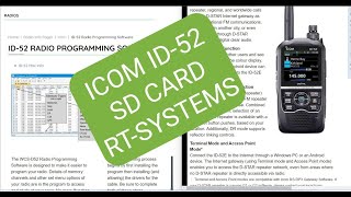 RTSYSTEMS ICOM ID52 ImportExport Just Using SD Card [upl. by Ycrem]