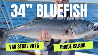 34quot Bluefish in Rhode Island on Van Staal VR75 [upl. by Deana872]