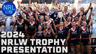 2024 NRLW Trophy Presentation  NRLW Grand Final  NRL on Nine [upl. by Cordeelia]