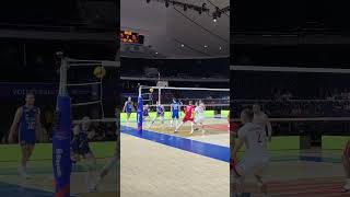 Owning the Backrow vnl2023 vnl volleyball volleyballworld volleyballshorts volleyballmatch [upl. by Nnawaj]