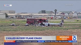 Vintage plane crashes after takeoff from Chino Airport 2 dead [upl. by Herwig]