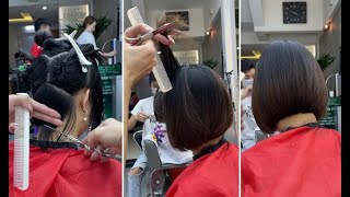 Corte de pelo Bob en capas  Easy Basic Short Bob Haircut with Layers Full Tutorial [upl. by Furr909]