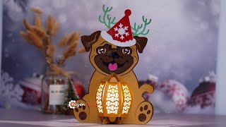 How To Make Pug Dog Lantern  Dog Lanterns Decorations SVG for Cricut Project ScanNcut Cameo4 [upl. by Hamlani]