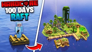 I Survived 100 DAYS on a RAFT in Minecraft [upl. by Assenad]