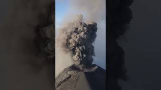 Volcano Eruption with Sound  බිහිසුණු ගිනිකඳු 🌋😲 Drone Video volcanoeruption dronevideo volcano [upl. by Alekim]