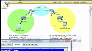 OSPF encrypted authentication  Packet Tracer [upl. by Shivers]