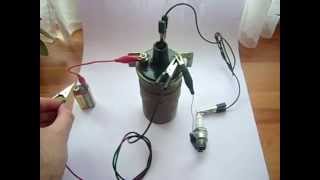 Manually creating Sparks Ignition Coil  9v Battery [upl. by Adnamor129]