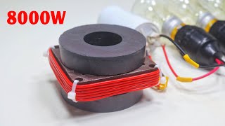 Free Energy Generator 8000W How to Make 220V Electricity Big Magnet And Coper Wire Generator [upl. by Magen]