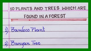 List of Plants and Trees which are found in a Forest  in English  10 Plants and Trees in Forest [upl. by Eanod60]