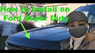 How to install Hood Deflector Bug Shield for the 2017 2018 2019 2020 2021 Ford F250 F350 Tremor [upl. by Atisusej]