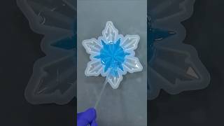 Blue Snowflake Christmas Resin Ornament resin resincrafts easyresin create epoxy craft [upl. by Ylevol368]