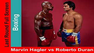 Marvin Hagler vs Roberto Duran Widescreen Match Last Round Middleweight Boxing Title Fight 1983 [upl. by Mik]