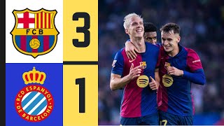 Barcelonas 31 Victory Over Espanyol  La Liga Highlights [upl. by Huesman]