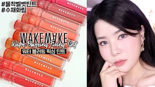 cc 웨이크메이크 워터 블러링 픽싱 틴트 전색상 리뷰💦 I 독보적 수채화 텍스처🌷  예쁘게 바르는 법  비슷한 제형 비교  광고❌ I 루치나Luchina [upl. by Agni]