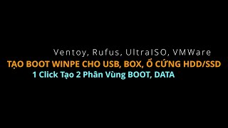 Tạo Boot WinPE Tổng Hợp Ventoy Rufus UltraISO VMWare Boot Với Ổ Cứng HDD SSD [upl. by Einahpts]